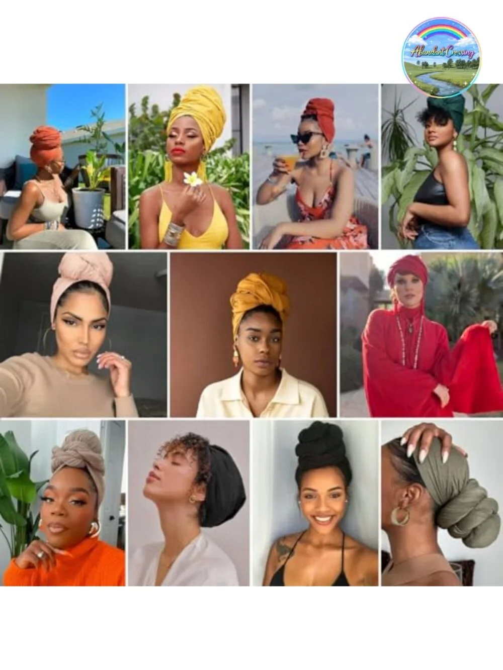 12 Pack Jersey Turban Headwrap Stretch Soft Polyester Head Scarf Headband Hair
